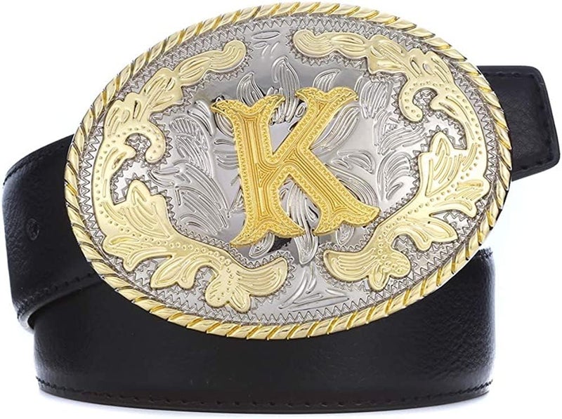 WMG Western Belt Buckle Initial Letters ABCDMRJ to Z Cowboy Belt Buckle, Rodeo Buckles for Men & Women - Image 2